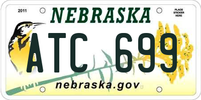NE license plate ATC699