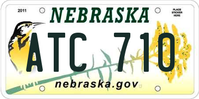 NE license plate ATC710