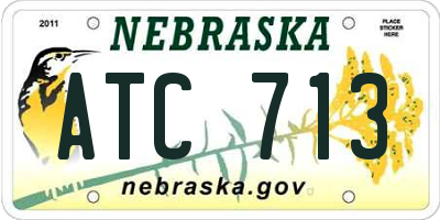 NE license plate ATC713