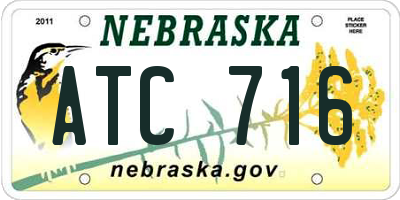 NE license plate ATC716