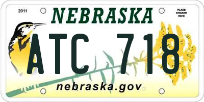 NE license plate ATC718