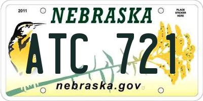 NE license plate ATC721
