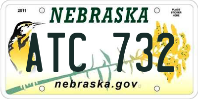 NE license plate ATC732