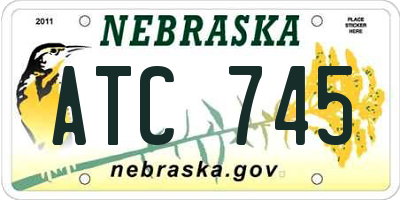 NE license plate ATC745