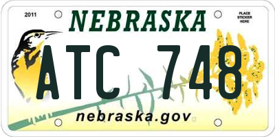 NE license plate ATC748