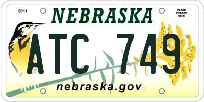 NE license plate ATC749