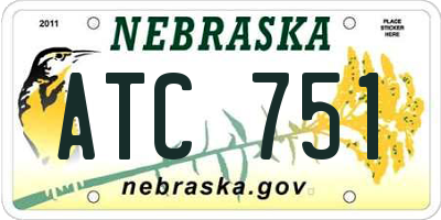 NE license plate ATC751