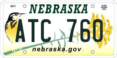 NE license plate ATC760