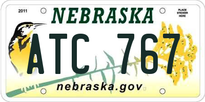 NE license plate ATC767