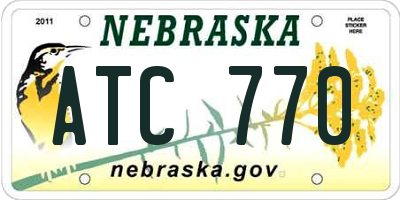 NE license plate ATC770
