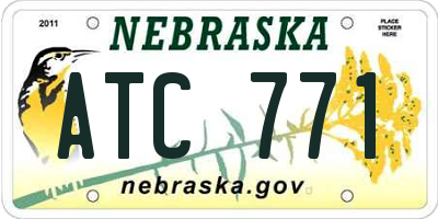 NE license plate ATC771