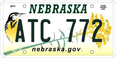 NE license plate ATC772
