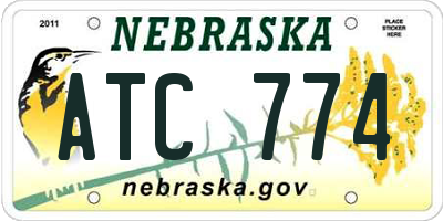 NE license plate ATC774