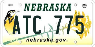 NE license plate ATC775