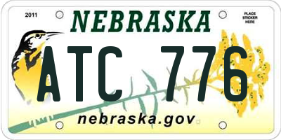 NE license plate ATC776