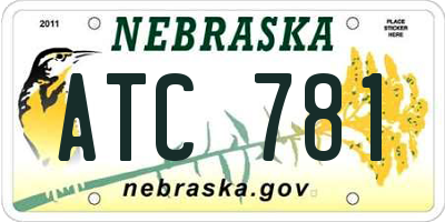 NE license plate ATC781
