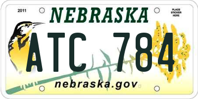 NE license plate ATC784