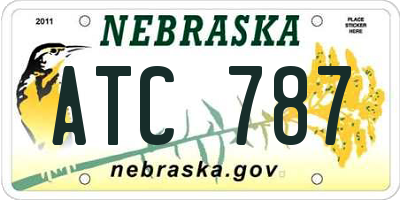 NE license plate ATC787