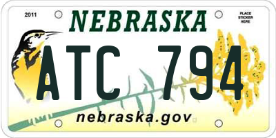 NE license plate ATC794
