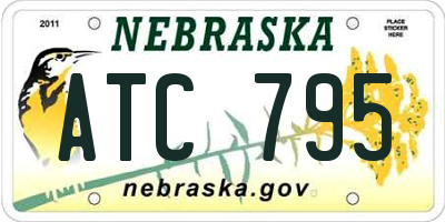 NE license plate ATC795