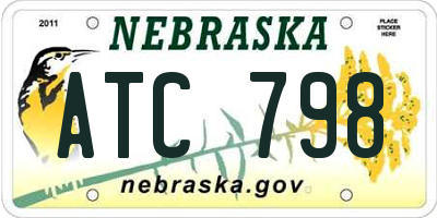 NE license plate ATC798