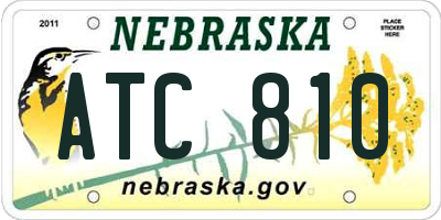 NE license plate ATC810