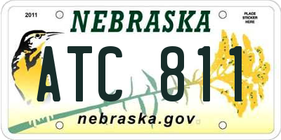NE license plate ATC811