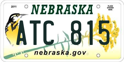 NE license plate ATC815