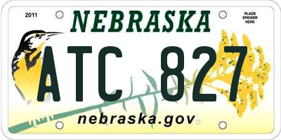 NE license plate ATC827