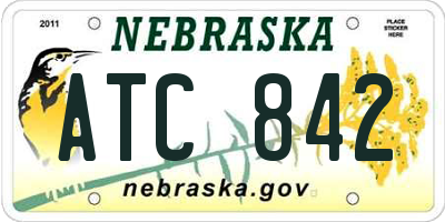 NE license plate ATC842