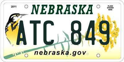 NE license plate ATC849