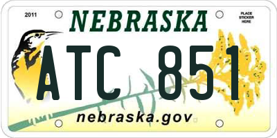 NE license plate ATC851