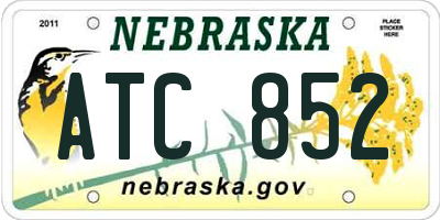 NE license plate ATC852