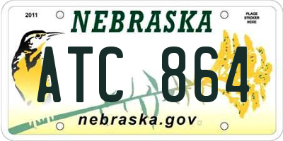 NE license plate ATC864