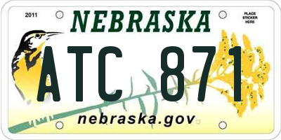 NE license plate ATC871