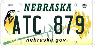 NE license plate ATC879
