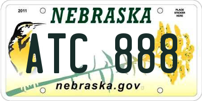 NE license plate ATC888