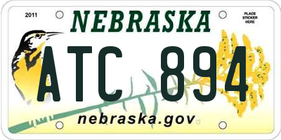 NE license plate ATC894