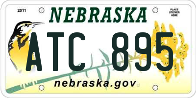 NE license plate ATC895