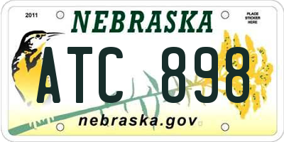 NE license plate ATC898