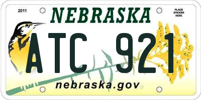 NE license plate ATC921