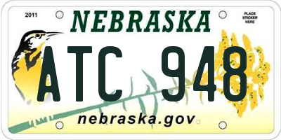 NE license plate ATC948