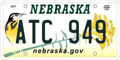 NE license plate ATC949