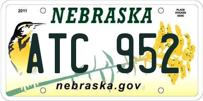 NE license plate ATC952