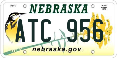 NE license plate ATC956