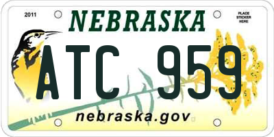 NE license plate ATC959