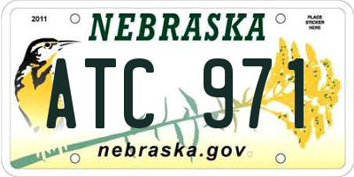 NE license plate ATC971