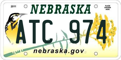 NE license plate ATC974