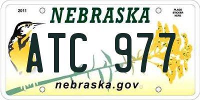 NE license plate ATC977