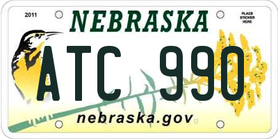 NE license plate ATC990